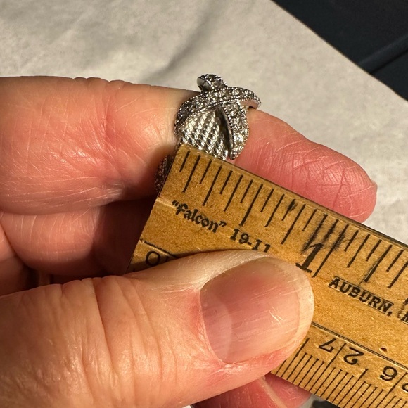 A Sterling Silver Ring with Pave CZs - Picture 7 of 8